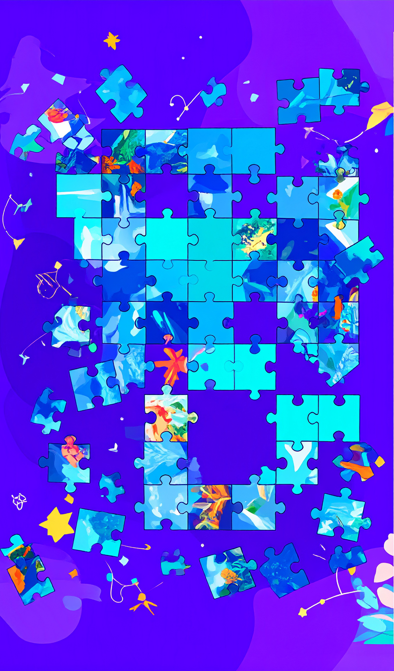 PicSlide puzzle game screenshot showing colorful sliding puzzle gameplay